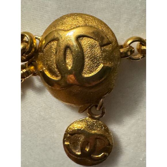 Chanel Vintage Double Strand Belt 32" with CC Medallion Anchors CoA Authentic - Picture 6 of 10